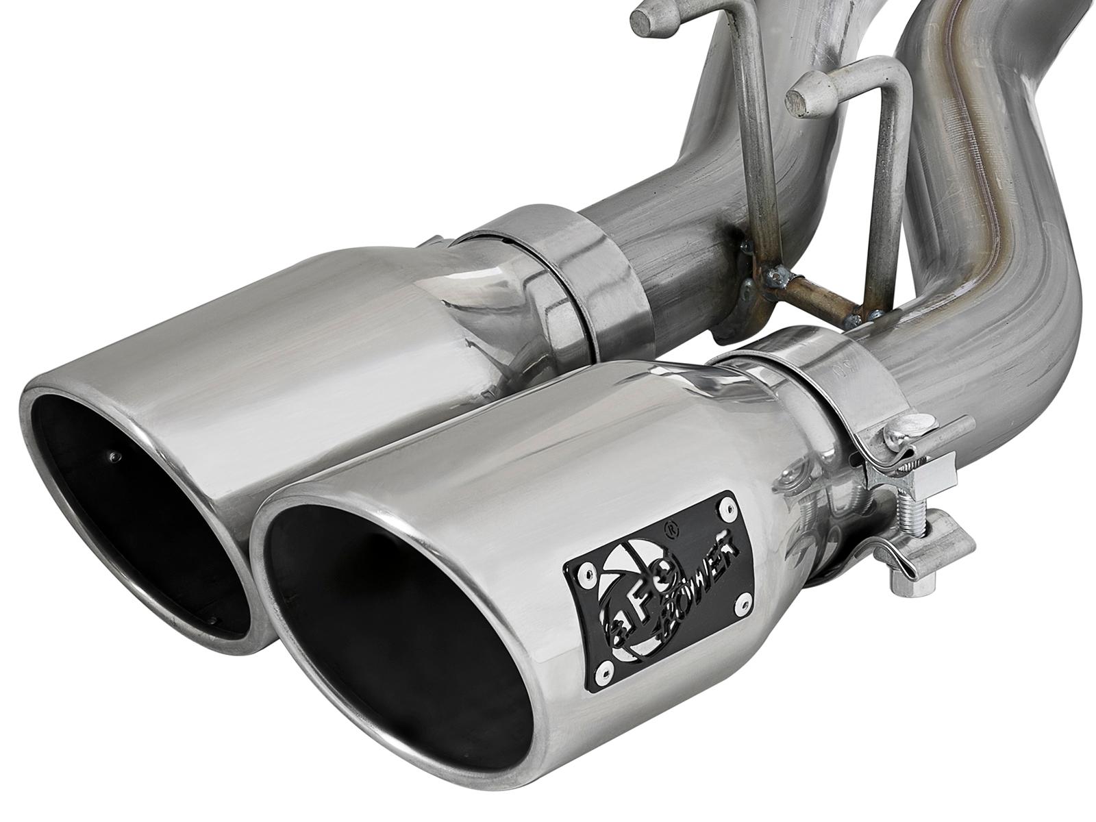 AFE Rebel Series 2-1/2 IN 409 Stainless Steel Cat-Back Exhaust System w/Polished Tip (2007-2018 Wrangler JK, Wrangler, Wrangler) - 49-48054-P