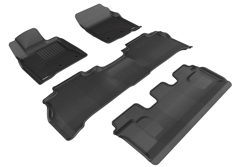 3D MAXpider 2012-2020 Lexus LX Kagu 1st & 2nd & 3rd Row Floormats - Black