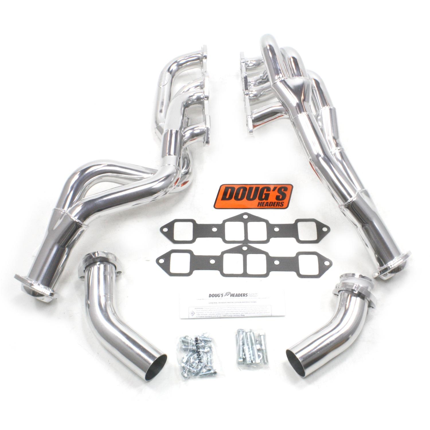 Doug's Tri Y Header 73-78 GMC Motorhome 455 Olds 1 3/4-2" Primary 3" Collector Silver Ceramic Coated D755Y  - D755Y