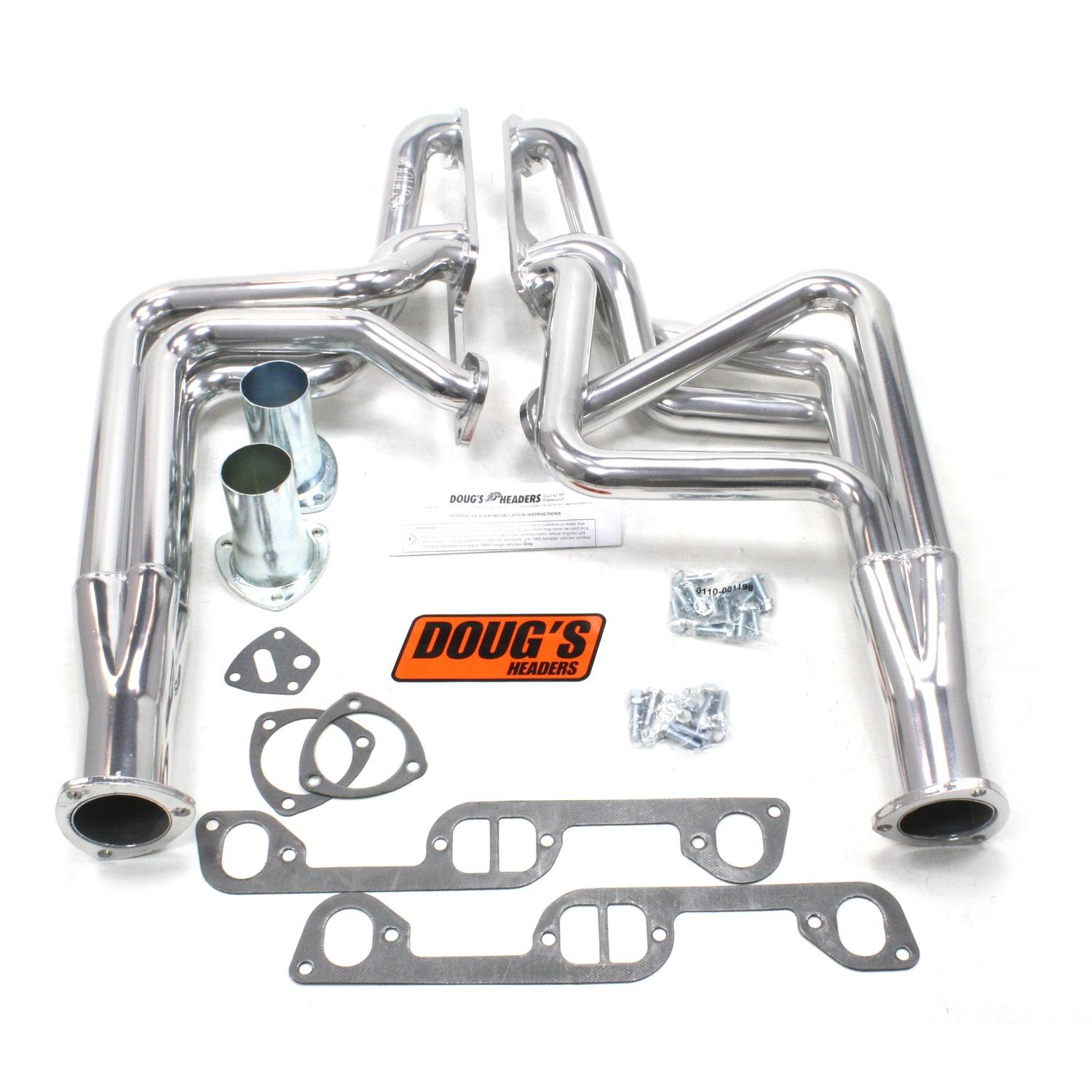 Doug's Long Tube Header 70-81 Firebird 326-455 1 3/4" Primary 3" Collector Silver Ceramic Coated D570  - D570