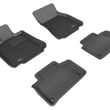 3D MAXpider 2007-2012 Lexus LS460 Kagu 1st & 2nd Row Floormats - Black