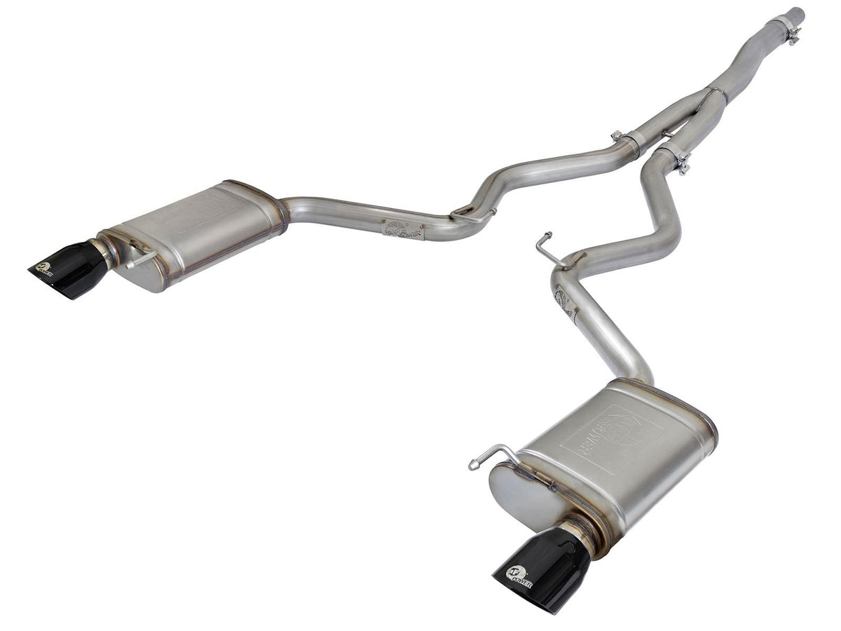 AFE MACH Force-Xp Cat-Back Exhaust w/ Black Tip (2015-2021 Mustang) - 49-33084-B
