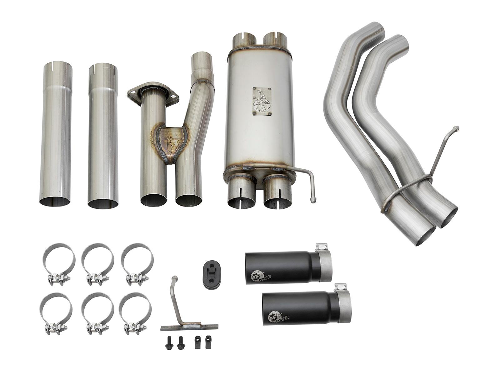 AFE 2017+ F-150 3.5L Ecoboost Raptor Stainless Steel Rebel Series 3" Cat-Back Exhaust System (Dual Side Exit-Black Tips)