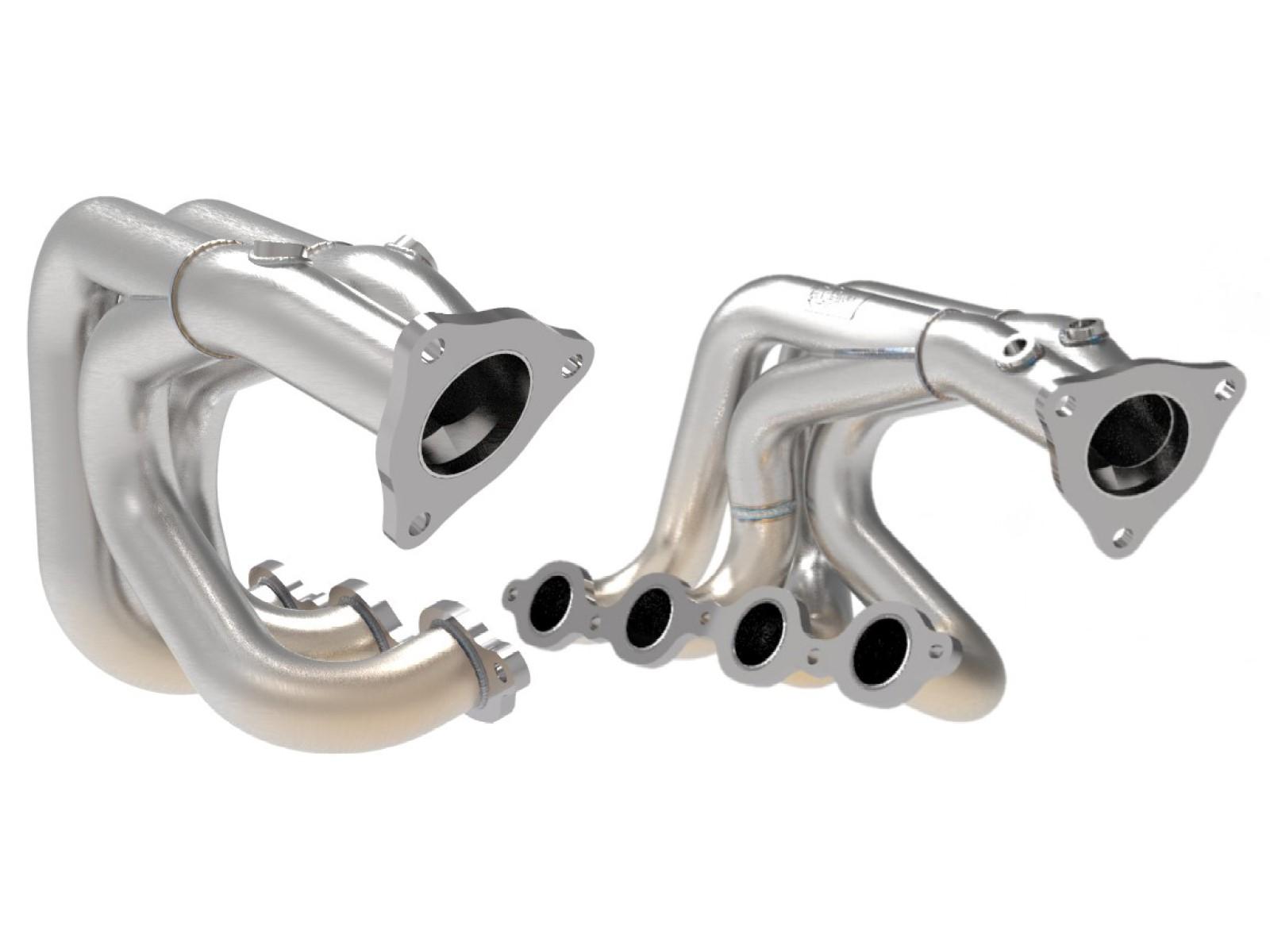 AFE Twisted Steel 1-7/8 IN to 2-3/4 IN 304 Stainless Headers w/ Brushed Finish (Chevrolet Corvette (C8) 20-25 V8-6.2L) - 48-34148-H