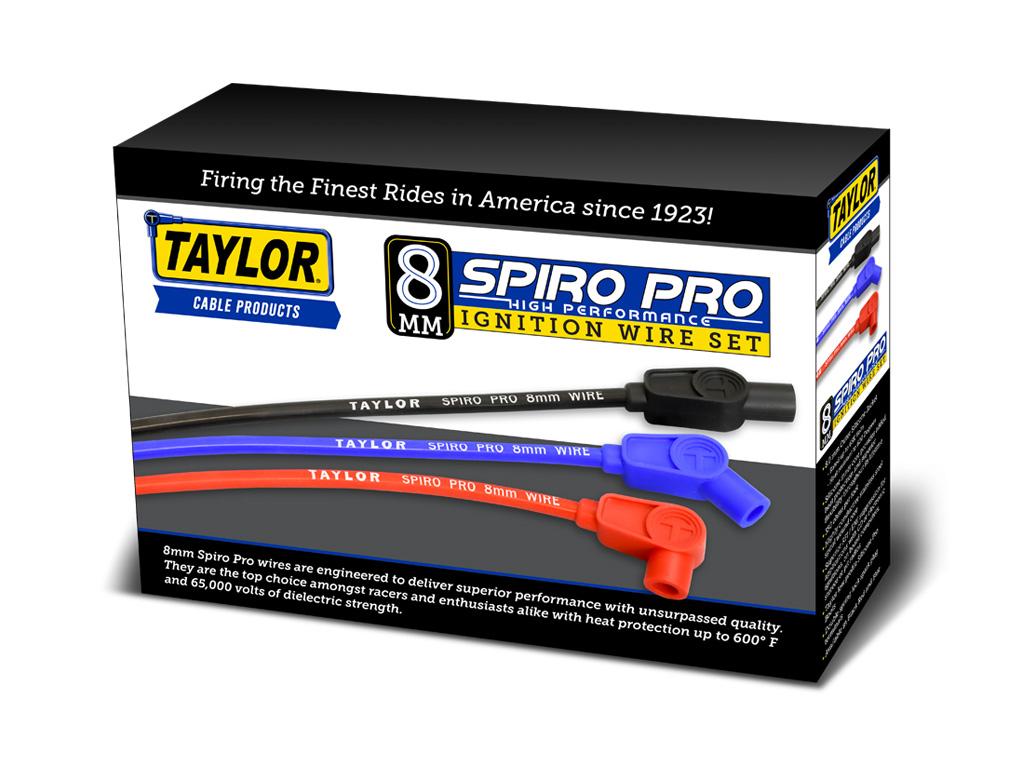 TAYLOR CABLE 8mm Spiro-Pro custom 8 cyl black - 72005