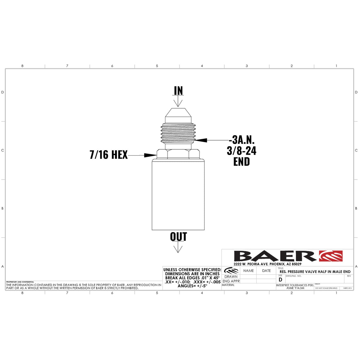 Baer Resid Pressure Valve - 6805145