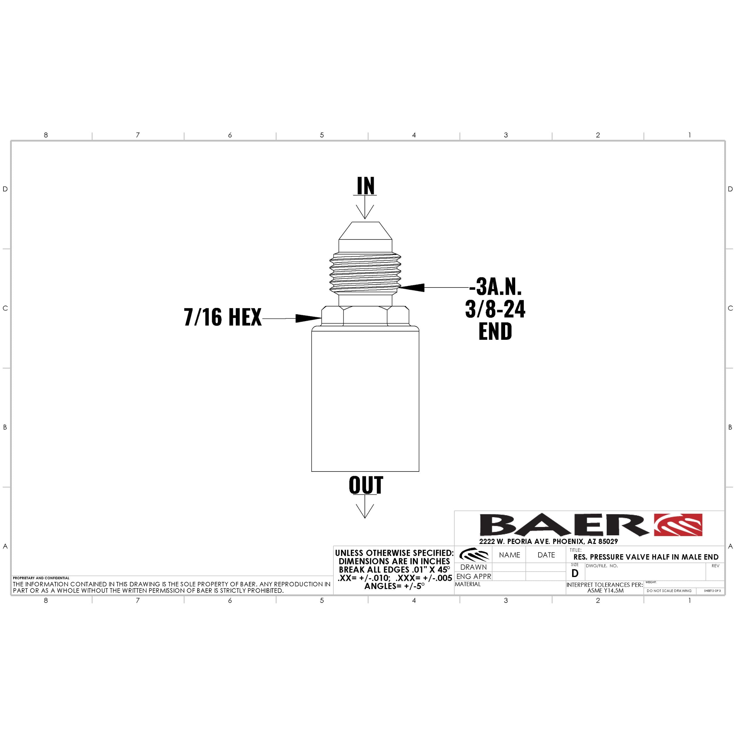 Baer Resid Pressure Valve - 6805147
