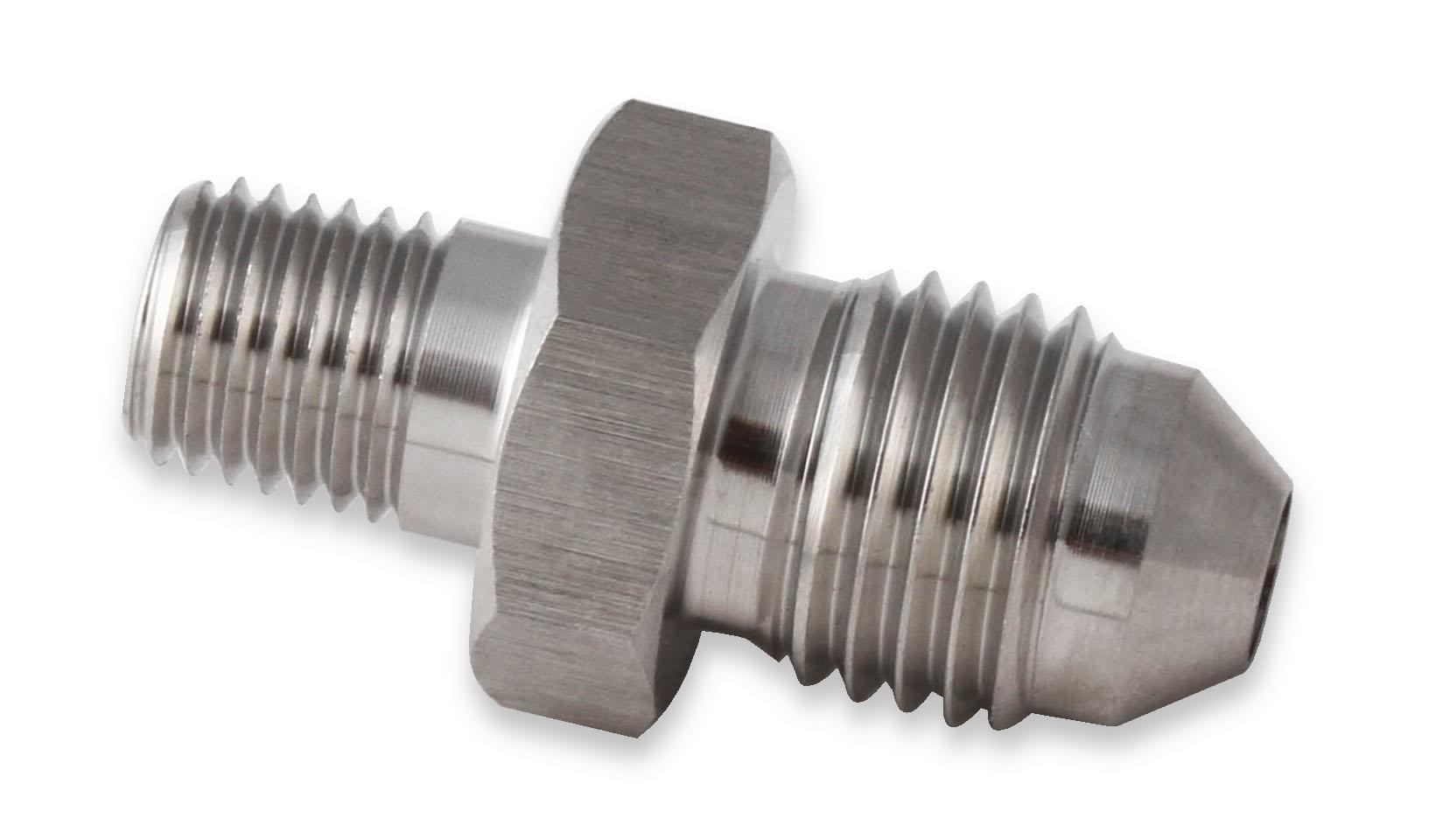 Earls Straight Stainless Steel An To Npt Adapter - Size: -4An Male To 1/16 In. Npt Male - Bagged Packaging - - SS981641ERL