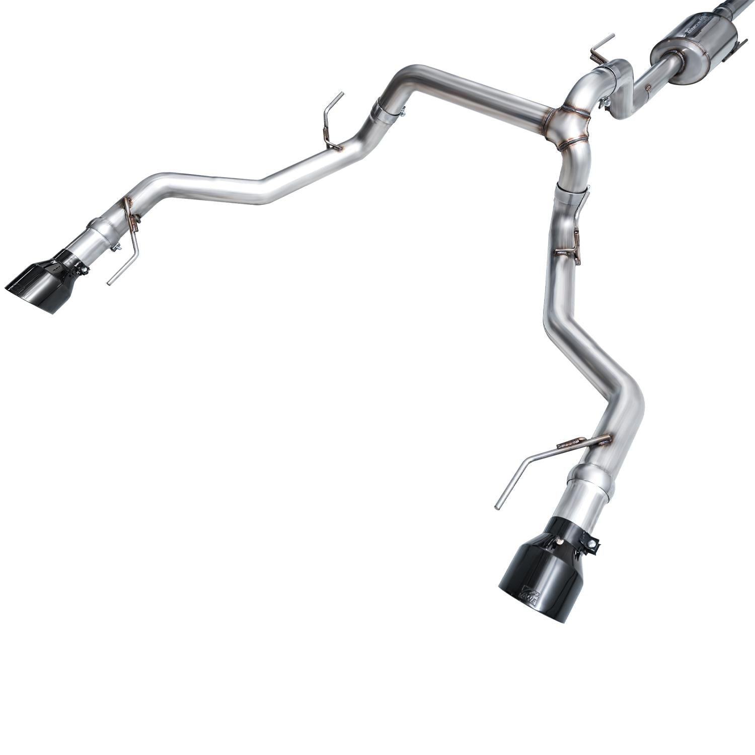 AWE 0FG Non-Resonated Catback (With Bumper Cutouts) - Diamond Black Tips (2021-2025 F-150 Tremor 3.5L / 5.0L) - 3020-33402