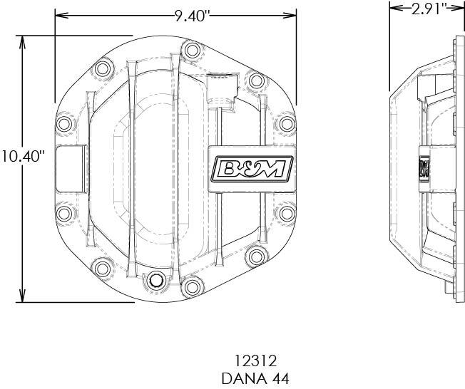 DIFF COVER, DANA 44, IRON, BLACK (2007-2017 Wrangler,2018-2018 Wrangler JK) - 12312