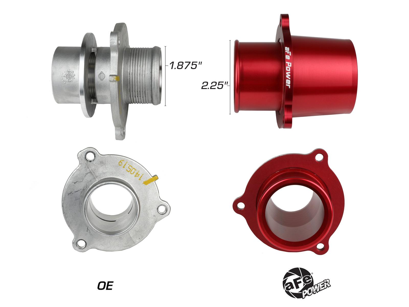 AFE BladeRunner Turbo Muffler Delete for aFe POWER Charge Pipe Red (2015-2021 A3 Quattro, A3, S3, Golf R, GTI, Jetta) - 46-20417-R