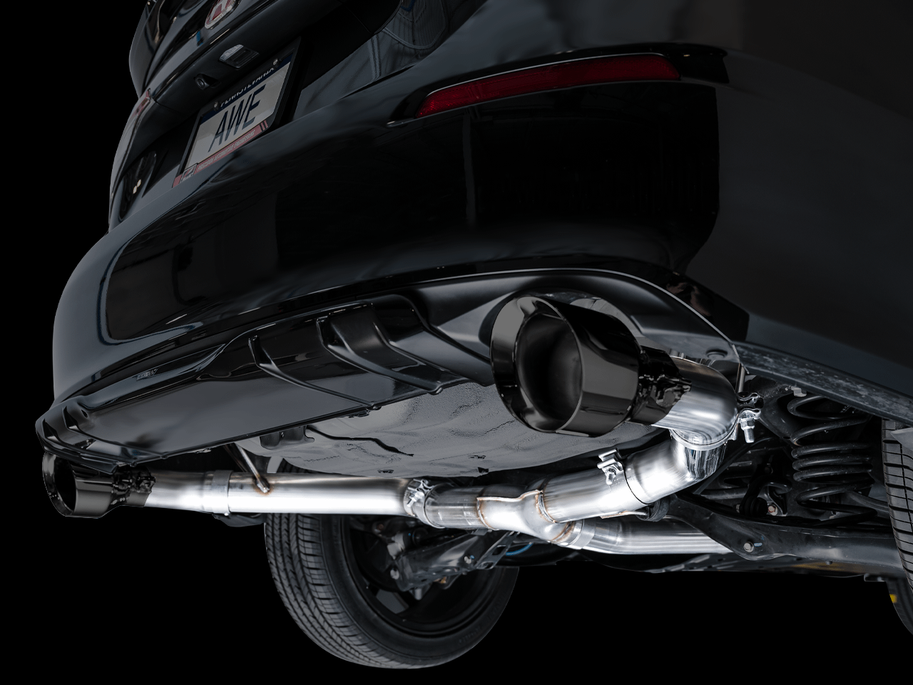 AWE Track Edition for FE1 Civic Si/DE4 Acura Integra- Diamond Black Tips - 3020-33331