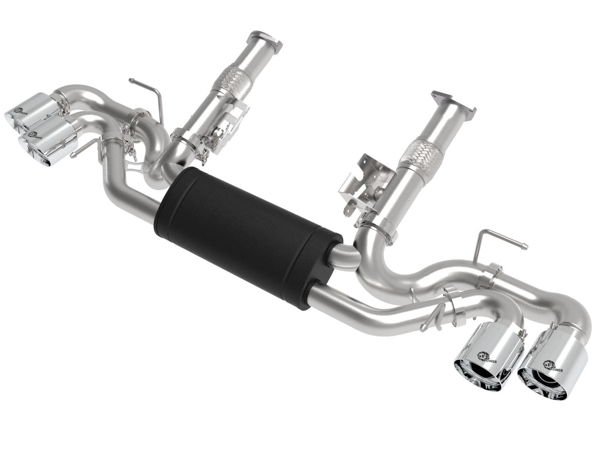 AFE MACH Force-Xp 304 Stainless Steel Cat-Back Exhaust w/ Muffler Polished (No NPP) (Chevrolet Corvette (C8) 2020 V8-6.2L) - 49-34127-P