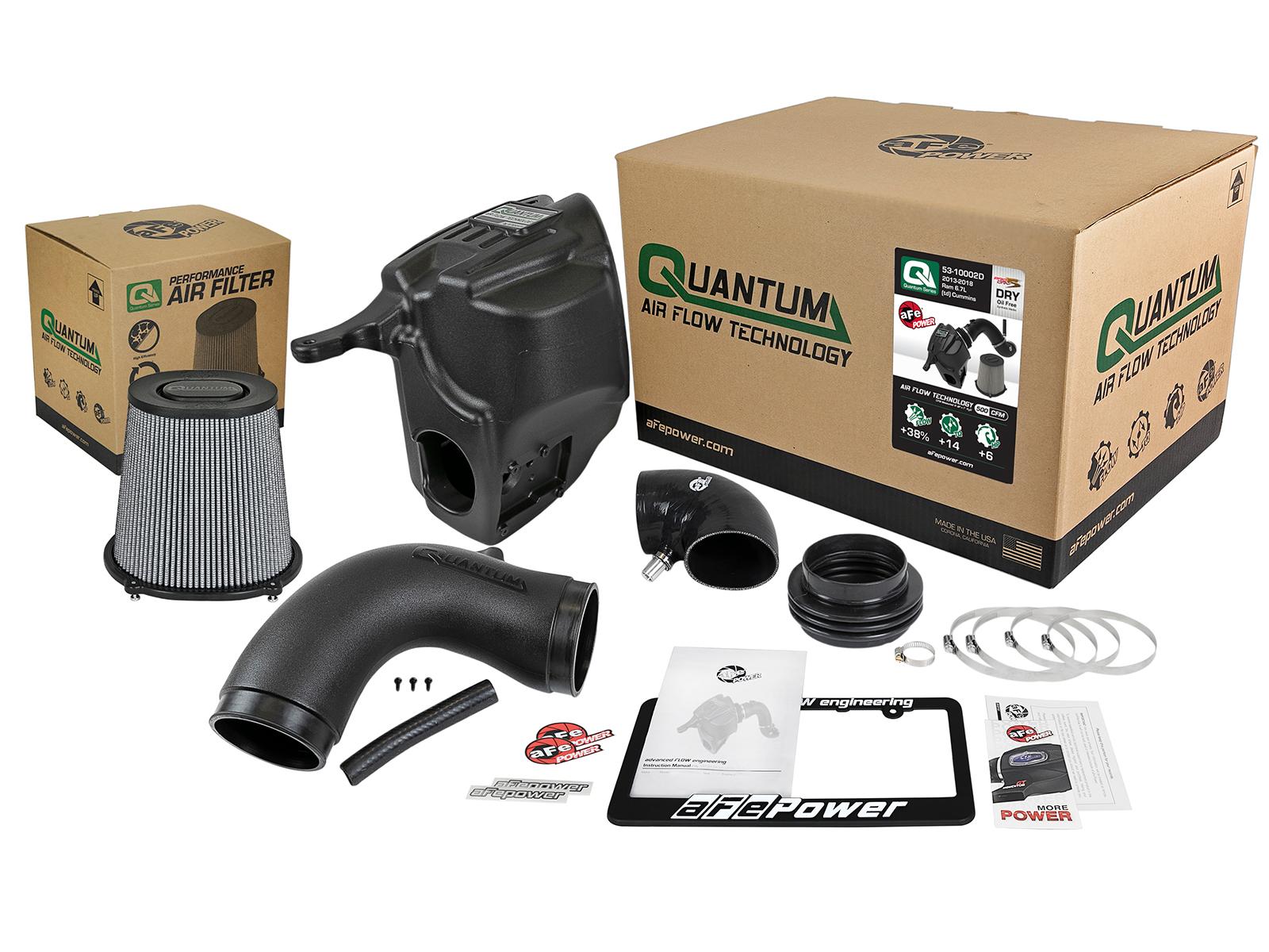 AFE QUANTUM Cold Air Intake System w/ Pro DRY S Media (2013-2018 2500, 3500, 4500, 5500) - 53-10002D