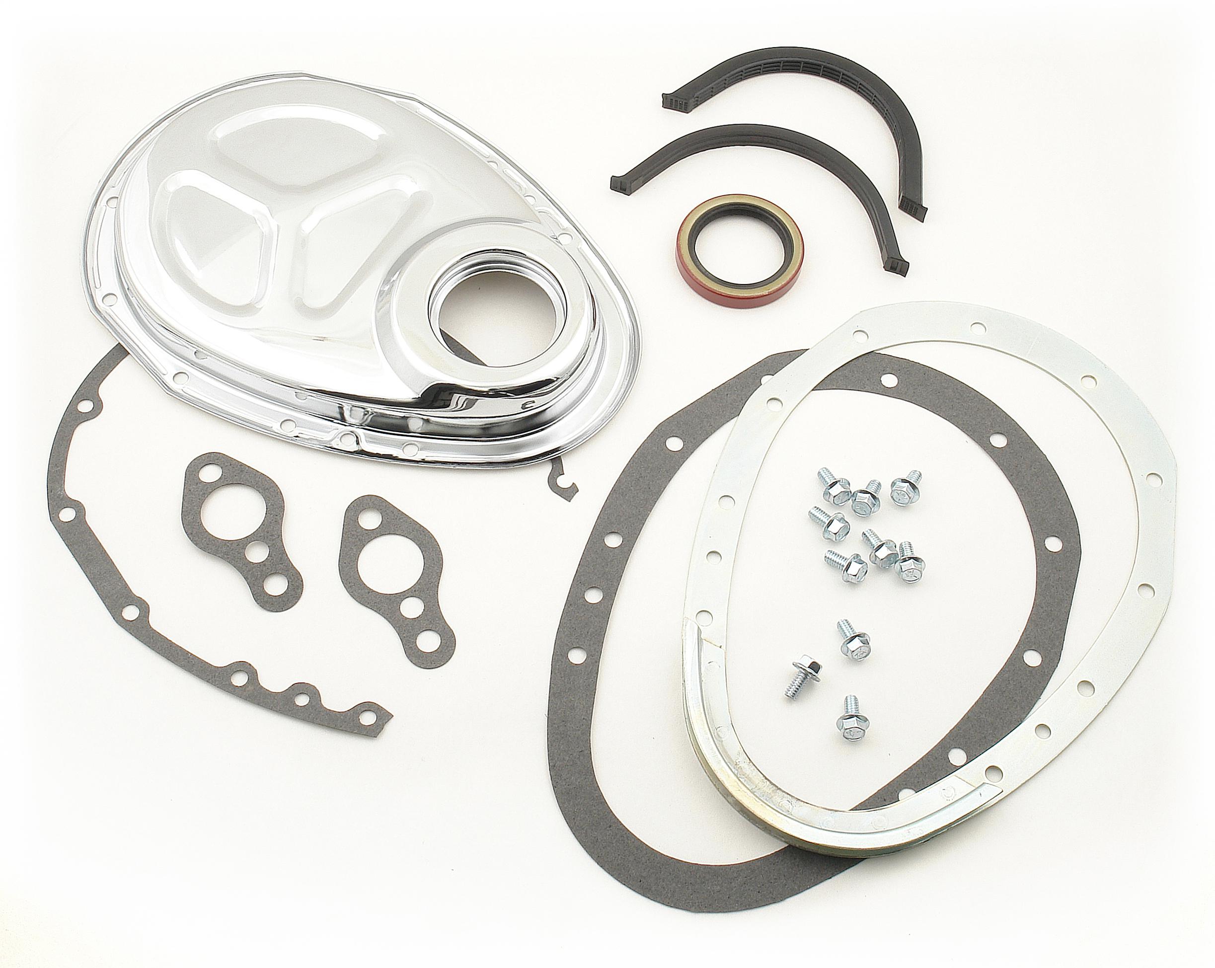 Mr. Gasket 2 Piece Quick Change Timing Cover - Chrome.  - 1099