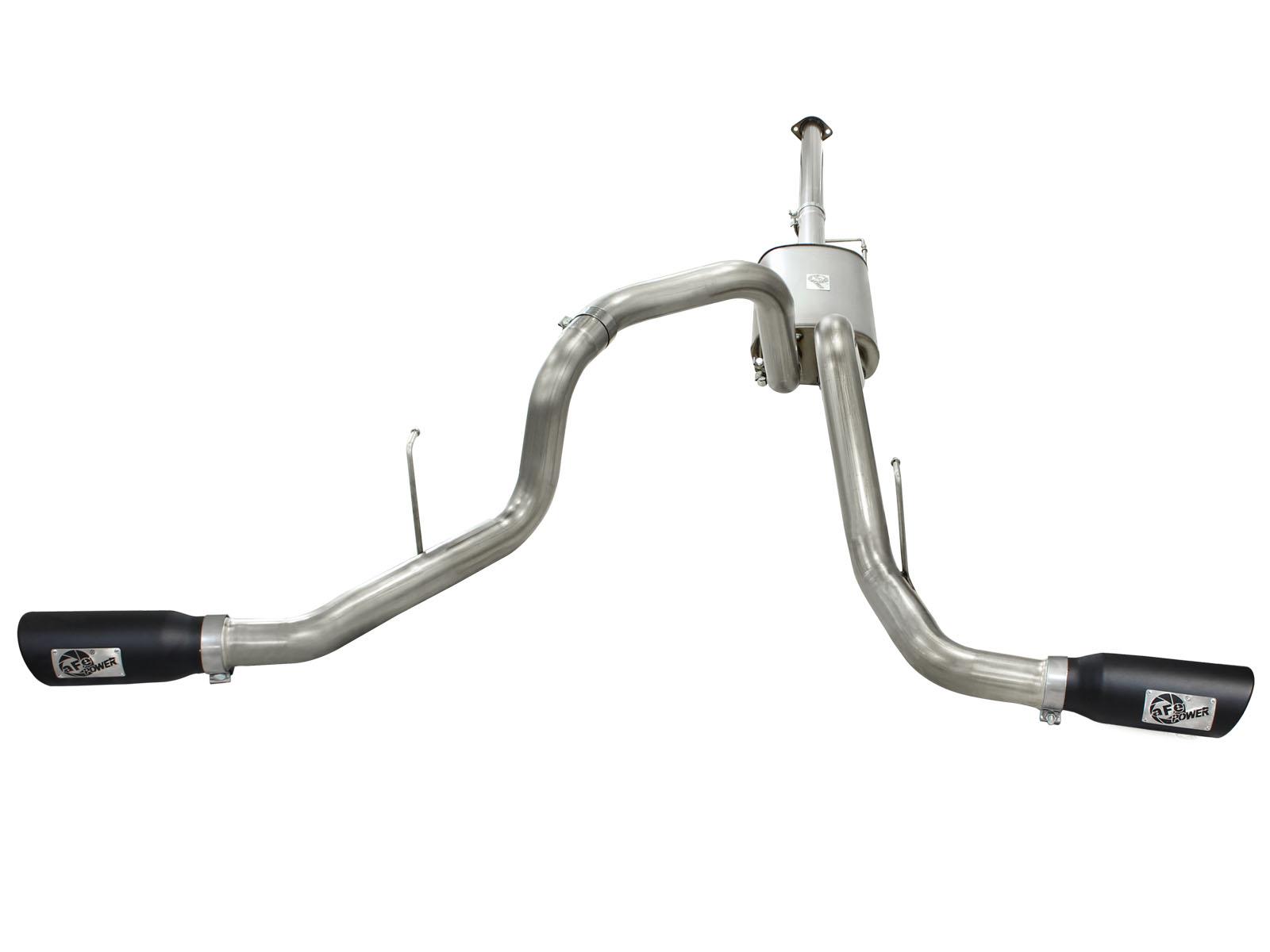 AFE MACH Force-Xp 3 IN 409 Stainless Steel Cat-Back Exhaust System w/Black Tip (2011-2014 F-150) - 49-43056-B