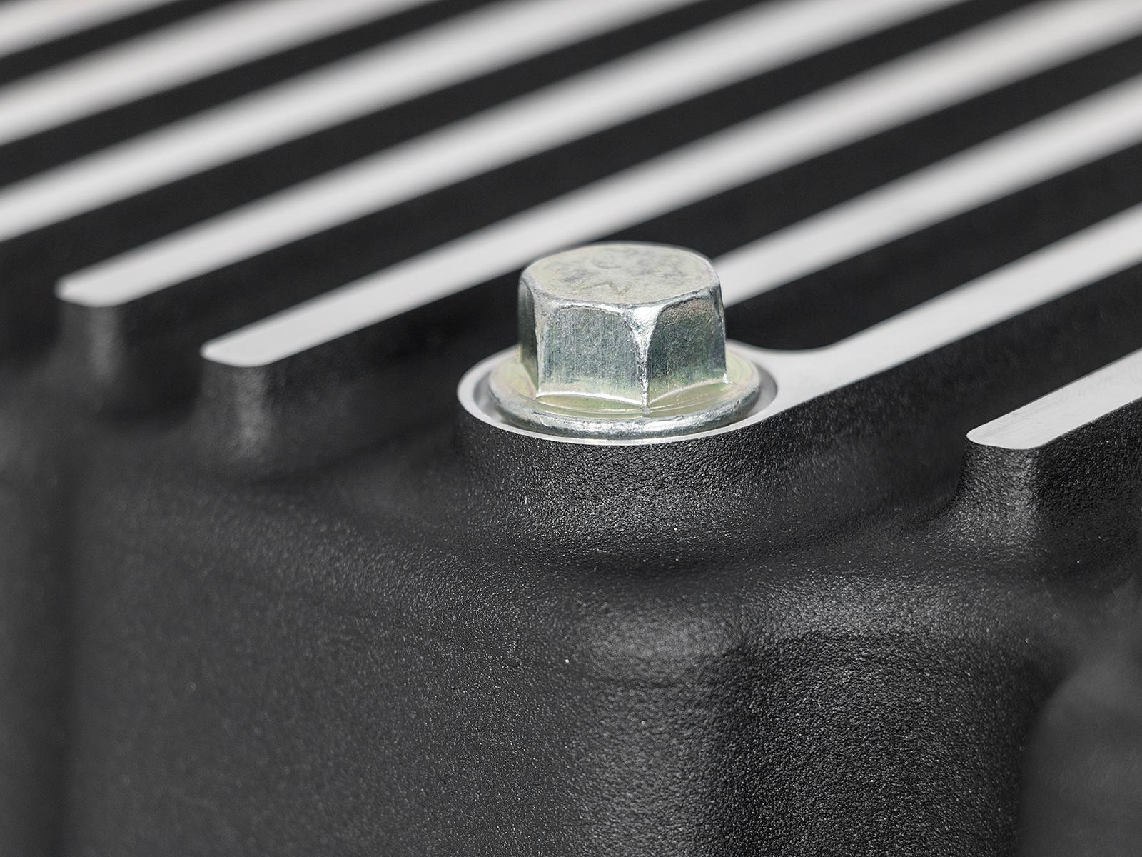 aFe POWER Pro Series Engine Oil Pan Black w/ Machined Fins (2011-2021 F-250 Super Duty, F-350 Super Duty) - 46-70322