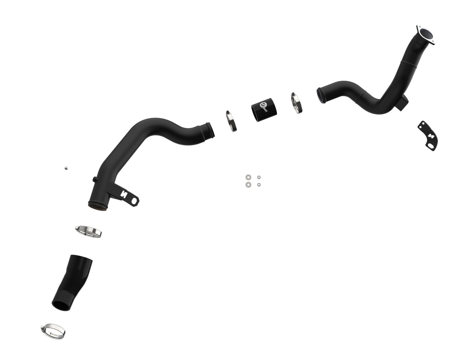 AFE BladeRunner 2-1/4 IN to 2-1/2 IN Aluminum Hot Charge Pipe Black (2019-2022 Veloster N) - 46-20768-B