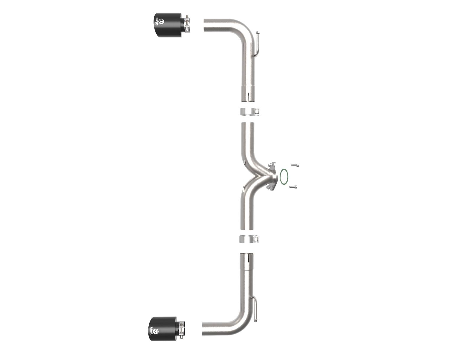AFE Takeda 2-1/2 IN 304 Stainless Steel Axle-Back Exhaust System w/ Black Tips (Mazda 3 14-18 L4-2.0/2.5L) - 49-37014-B