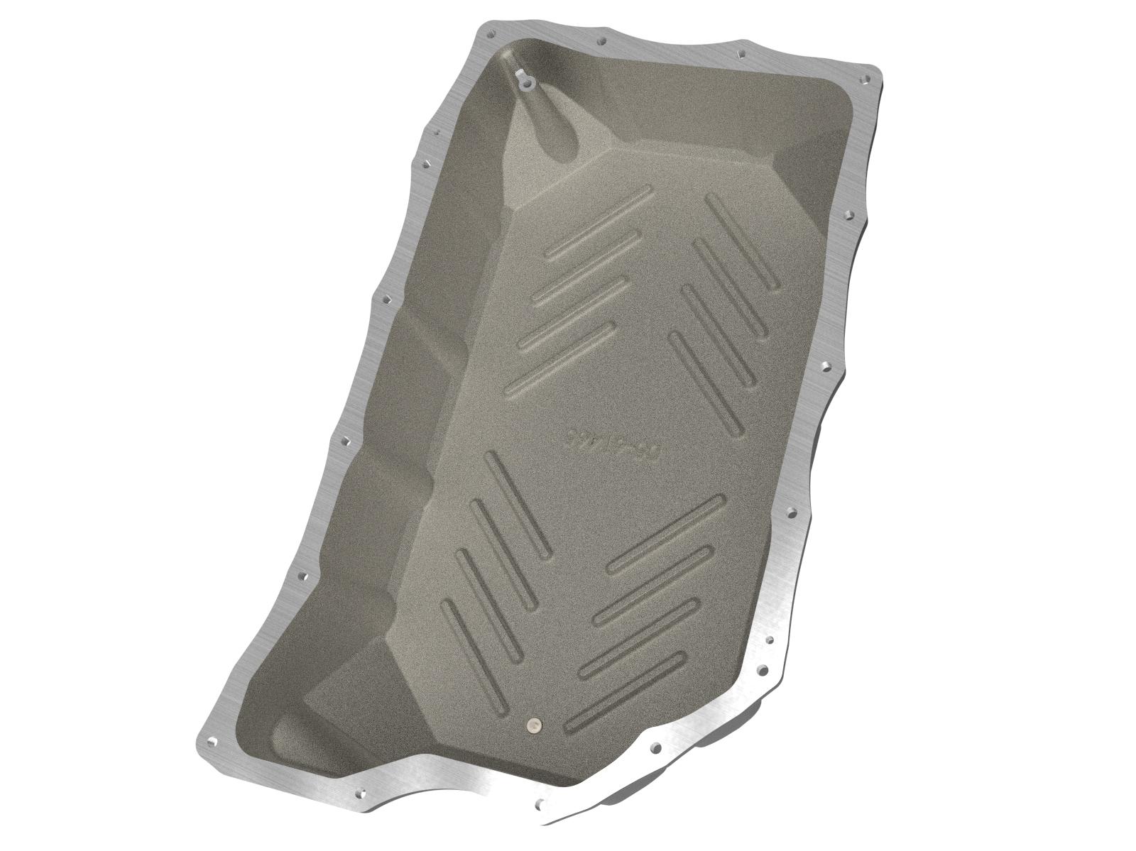 AFE Pro Series Transmission Pan Black w/ Machined Fins (2020-2025 Chevrolet, GMC Fitments) - 46-71380B