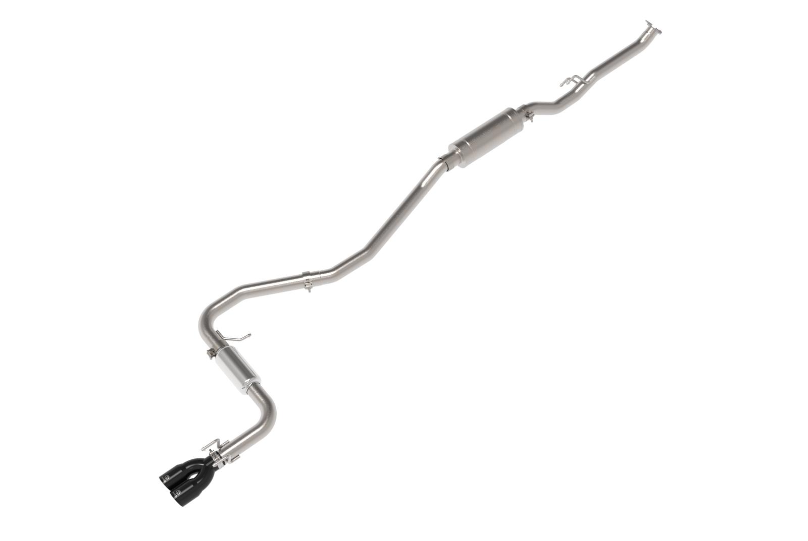 AFE Takeda 2-1/2 IN to 3 IN 304 Stainless Steel Cat-Back Exhaust w/ Black Tips (2022-2025 Civic Sport) - 49-36631-B
