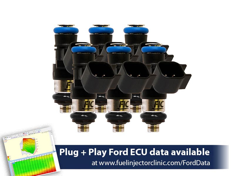 850cc (81 lbs/hr at 43.5 PSI fuel pressure) FIC Fuel  Injector Clinic Injector Set for Mustang Ford Mustang V6 (2011-2017) (is461-0850h)