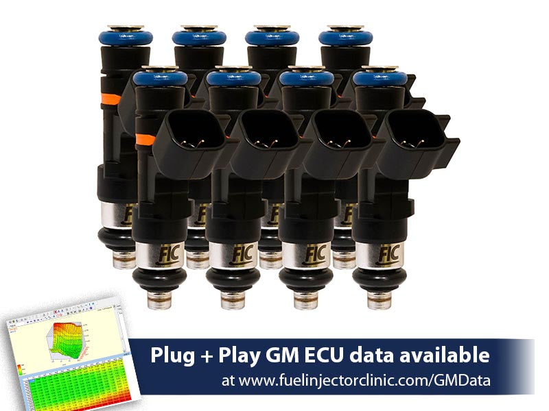445cc (50 lbs/hr at OE 58 PSI fuel pressure) FIC Fuel  Injector Clinic Injector Set for 4.8/5.3/6.0 Truck Motors ('99-'06) (High-Z) (is304-0445h)