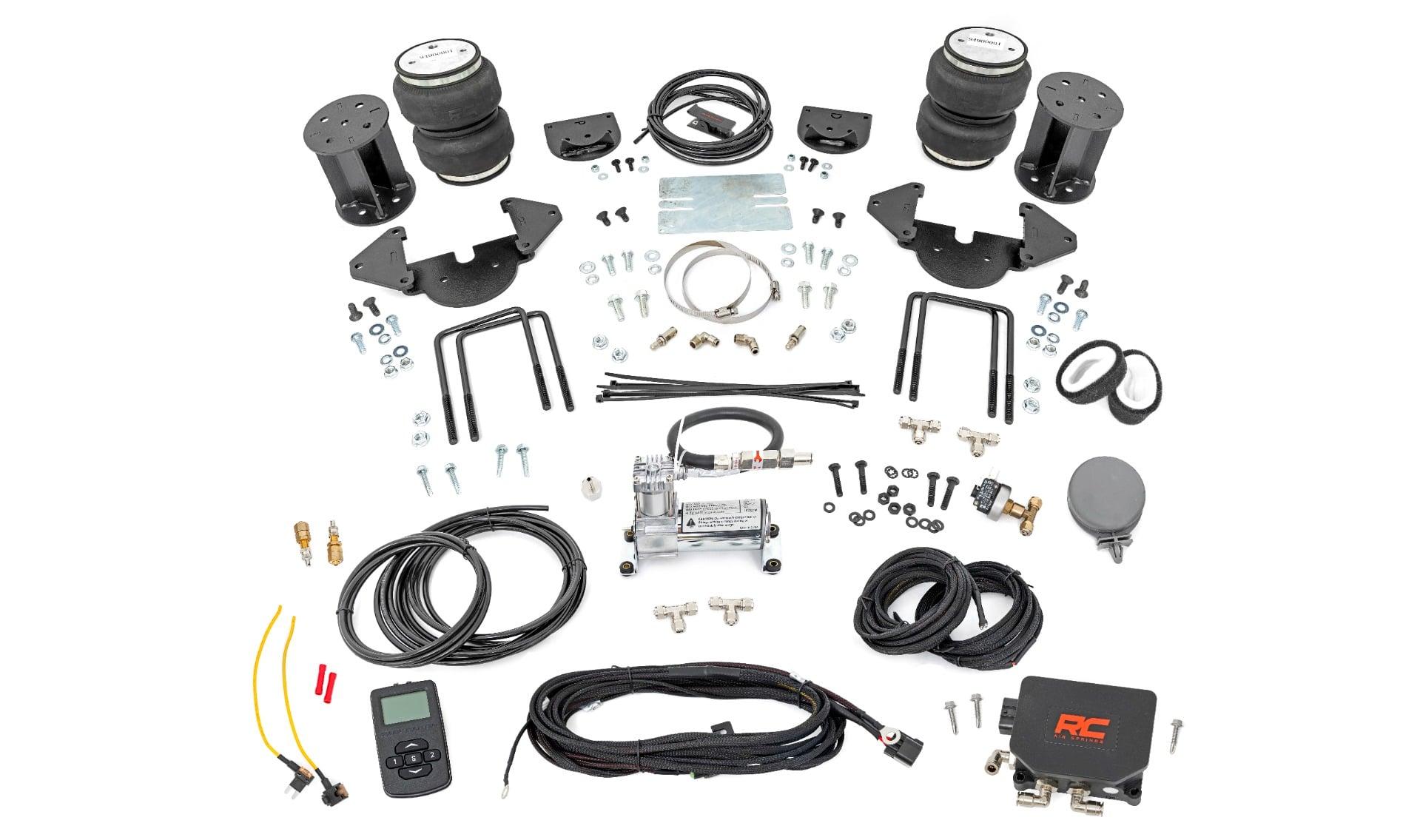 Rough Country Air Spring Kit w/compressor Wireless Controller Silverado/Sierra 1500 (19-26) (2019-2026 Silverado 1500, Sierra 1500, Silverado 1500 LTD, Sierra 1500 Limited) - 100116WC