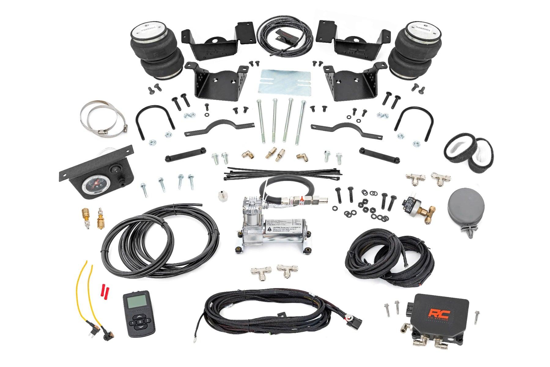 Rough Country Air Spring Kit w/compressor Wireless Controller Silverado/Sierra 2500HD/3500HD (20-26) (2020-2026 Sierra 3500 HD, Sierra 2500 HD, Silverado 2500 HD, Silverado 3500 HD) - 10034WC