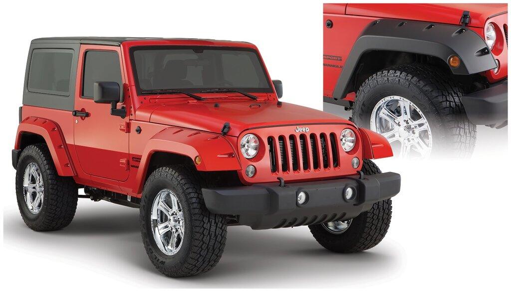 Bushwacker Fender Flares Pocket Style 2Pc Front (2007-2018 Wrangler, Wrangler JK) - 10077-02