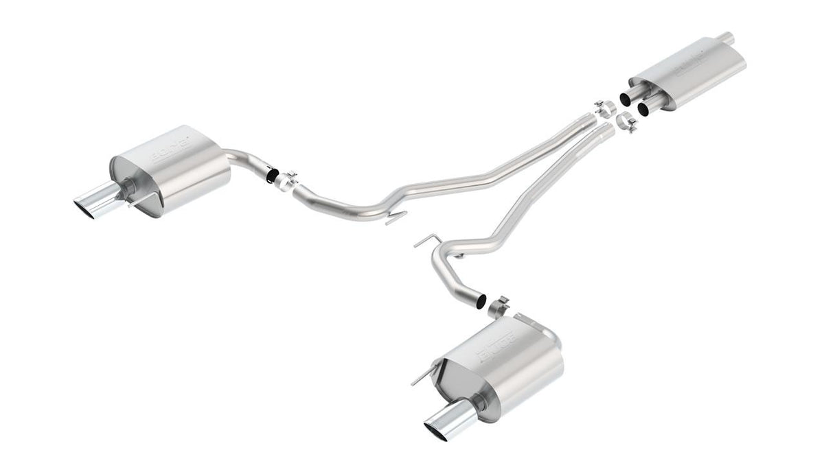 Borla 2.25" Cat-Back Exhaust System - Ec-Type - Touring - 4" Stainless Steel Tips (2015-2019 Mustang EcoBoost) - 1014039