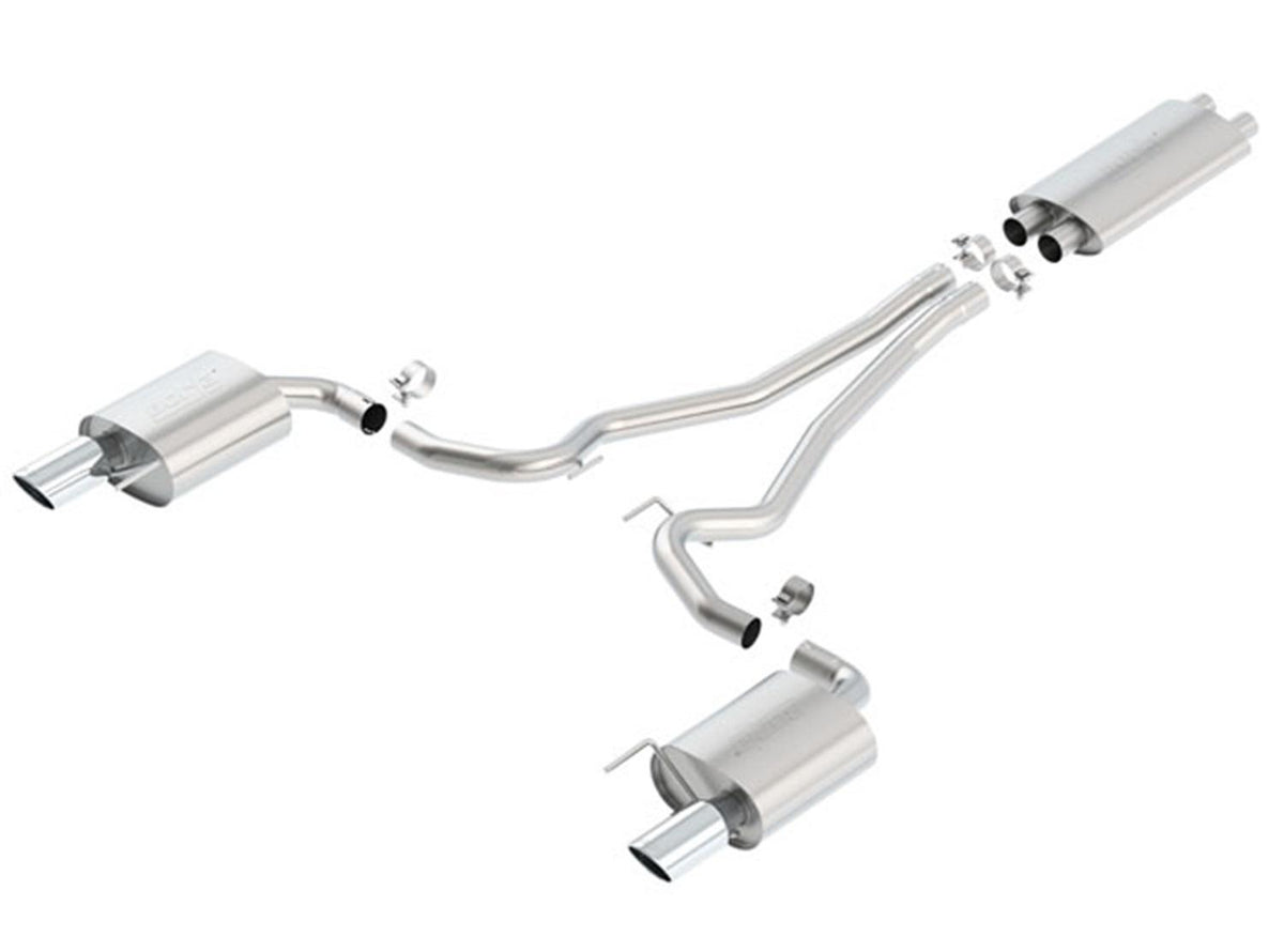 Borla 2.5" Cat-Back Exhaust System - Ec-Type - Touring - 4" Stainless Steel Tips (2015-2017 Mustang GT) - 1014040