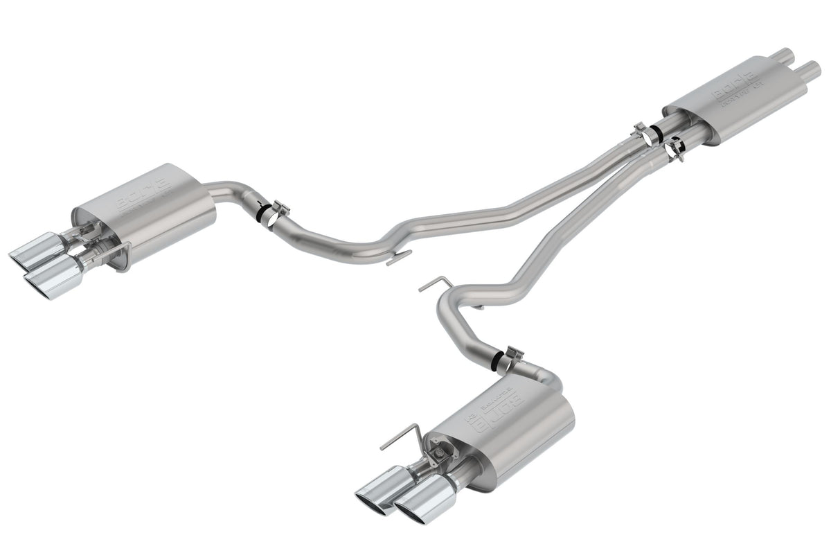 Borla 2.5" Cat-Back Exhaust System - Ece Approved - Touring - 4" Stainless Steel Tips (2018-2023 Mustang w/ Active Exhaust) - 1014045