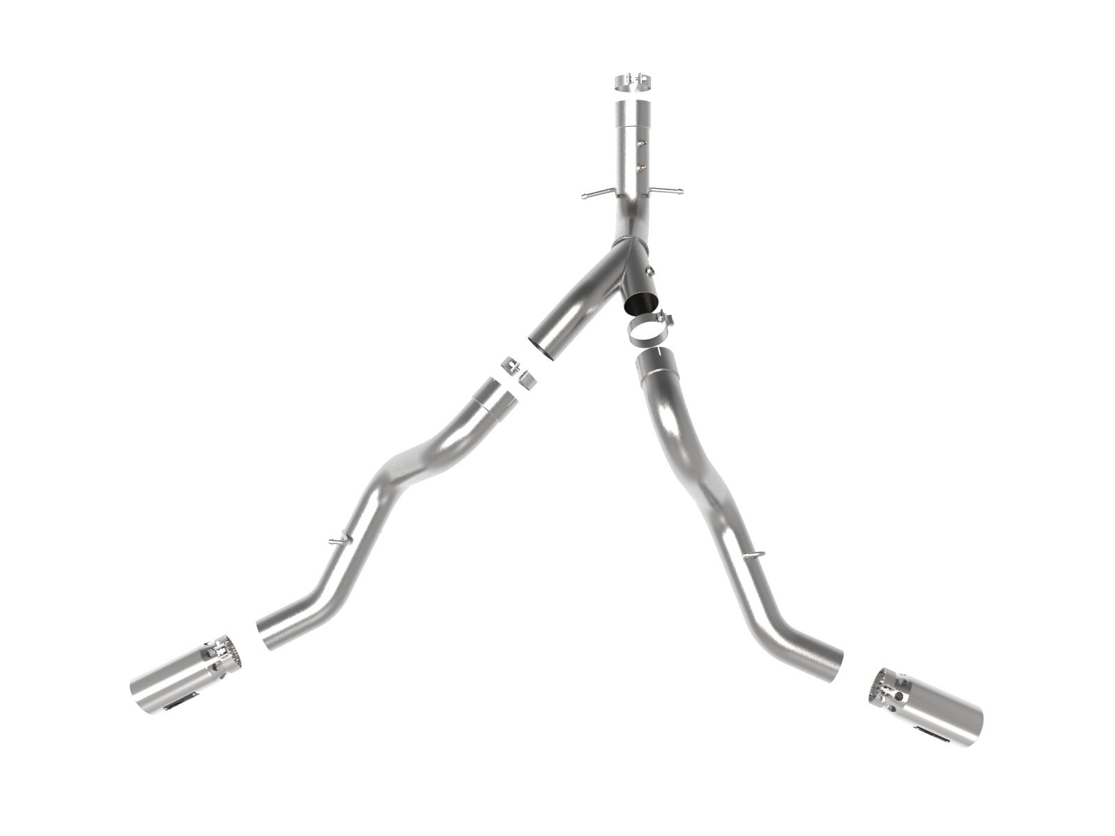 AFE Large Bore-HD 4 IN 409 Stainless Steel DPF-Back Exhaust System w/Polished Tip (GM Diesel Trucks 2020 V8-6.6L (td) L5P) - 49-44126-P