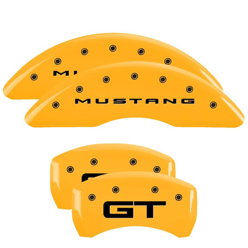 MGP Set Of 4: Yellow Finish, Black Mustang / GT (2015) (2015-2023 Ford Mustang) - 10201S2MGYL