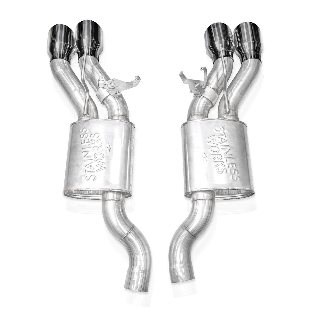 Stainless Works 3" High-Flow Axleback System - Black Chrome 4.5" Slash-Cut Exhaust Tips (2022-2025 Cadillac CT5-V Blackwing) - CT5V22AB-BC