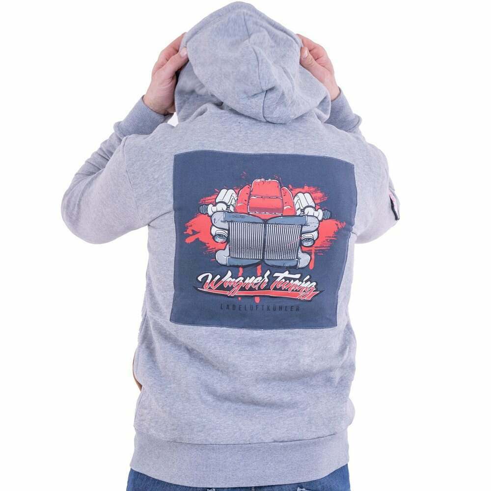 Wagner Tuning Hoodie zipped »Twin Turbo Grey« -S - 10300401020107