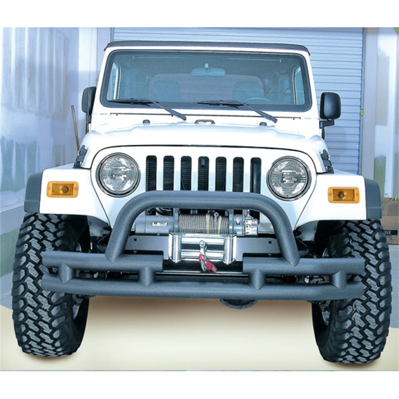 Rugged Ridge Double Tube Bumper Front 3 Inch Hoop Winch Ready; 76-06 Cj/Yj/Tj - 11561.03