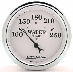 Auto Meter 2-1/16" WATER TEMPERATURE, 100-250 °F, OLD-TYME WHITE II - 1237