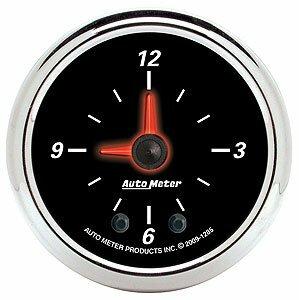 Auto Meter 2-1/16" CLOCK, 12 HOUR, DESIGNER BLACK II - 1285