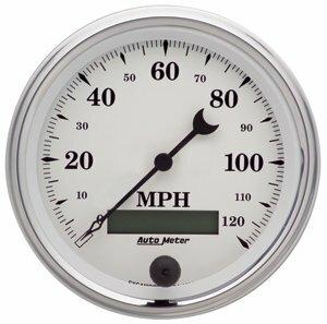 Auto Meter 3-3/8" SPEEDOMETER, 0-120 MPH, OLD-TYME WHITE II - 1287