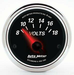 Auto Meter 2-1/16" VOLTMETER, 8-18V, DESIGNER BLACK II - 1293