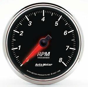 Auto Meter 3-3/8" IN-DASH TACHOMETER, 0-8,000 RPM, DESIGNER BLACK II - 1296