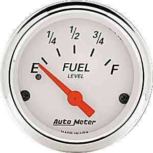 Auto Meter 2-1/16" FUEL LEVEL, 240-33 Ω (3262 SENDER) ARCTIC WHT - 1317