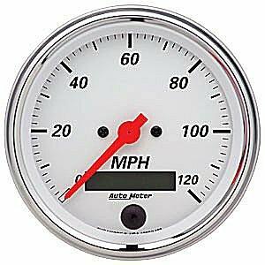 Auto Meter 3-3/8" SPEEDOMETER, 0-120 MPH, ARCTIC WHITE - 1380