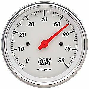 Auto Meter 3-3/8" IN-DASH TACHOMETER, 0-8,000 RPM, ARCTIC WHITE - 1390