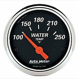 Auto Meter 2-1/16" WATER TEMPERATURE, 100-250 °F, DESIGNER BLACK - 1436