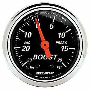Auto Meter 2-1/16" BOOST/VACUUM, 30 IN HG/20 PSI, DESIGNER BLACK - 1471