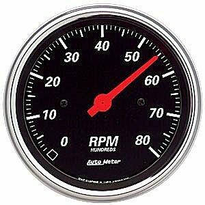Auto Meter 3-3/8" IN-DASH TACHOMETER, 0-8,000 RPM, DESIGNER BLACK - 1490