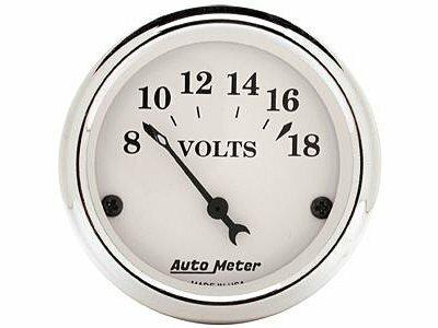 Auto Meter 2-1/16" VOLTMETER, 8-18V, OLD-TYME WHITE - 1692